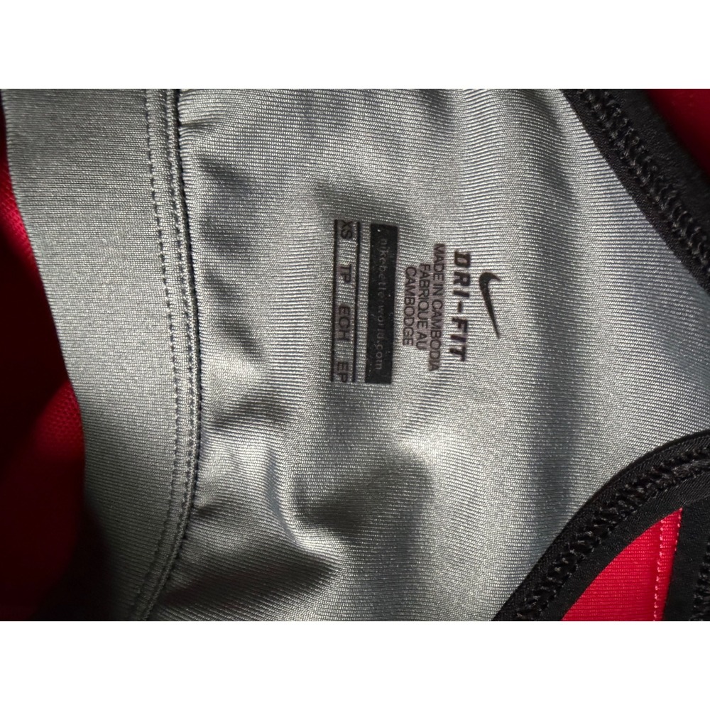 Nike Dri-FIT Womens Red Space Dye Racerback Running Tank Top Built-in Bra XS - Picture 3 of 3
